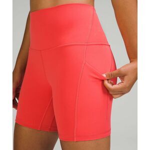 Lululemon Align High-Rise Shorts with Pockets 6" Size 8 Pink Excellent Condition